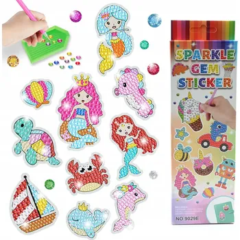 kreativní sada DIAMANTOVÁ VÝŠIVKA SIRÉNA VYTVOŘ SI VLASTNÍ SAMOLEPKY 20KS