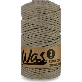 Příze Šňůra bavlněná WAS 3 mm x 100 m tmavě béžová