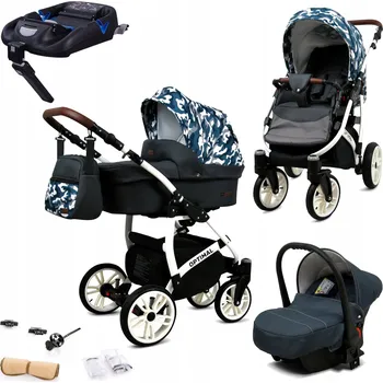 Kočárek Kočárek 4v1 BabyLux Optimal: sportovní kočárek, hluboká korba, autosedačka ISOFIX