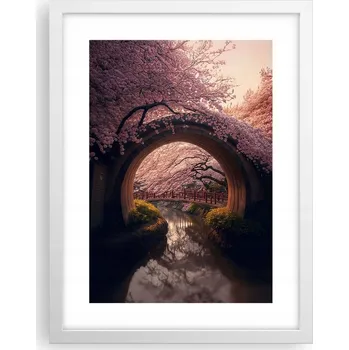 Obraz Obraz plakát v bílém rámu do obýváku 30x40 most foto plakáty na zeď