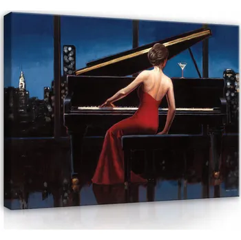 Obraz Obraz Na Plátně Žena Hudba Piano 60x40