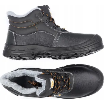 Pracovní obuv ZIMNÍ PÁNSKÉ BOTY ZATEPLENÉ KOŽÍŠKEM KOŽENÉ BEZ OCELOVÉ ŠPIČKY NAD KOTNÍK 39