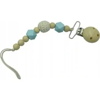 TOPGAL BAMBINO řetízek na dudlík s korálky, dřevo, modrá