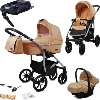 Kočárek Dětský kočárek 4v1 BabyLux Qbaro - sporťák, hluboká korba, autosedačka, základna ISOFIX