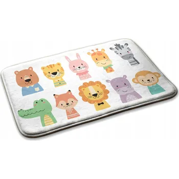 Obraz Koberec do dětského pokoje s gumovou protiskluzovou podložkou - Zvířátka, kreslený design
