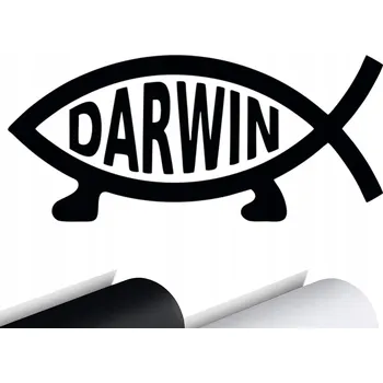 Samolepicí dekorace na vozidlo NÁLEPKA na auto DARWIN Ryba Evoluce 15x7