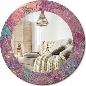 Zrcadlo Zrcadlo s potiskem do koupelny, kuchyně, předsíně, průměr 50 cm - Festival barev