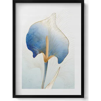 Obraz Dekorace obraz s grafikou v krásném černém rámu Ilustrace květin 50x70 cm