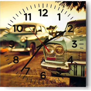 Hodiny Nástěnné hodiny do obýváku 40x40 Auto Tiché Skleněné hodiny Bez hlučnosti