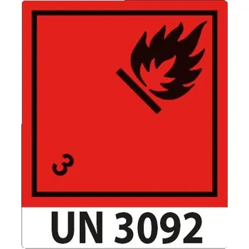 Speciální papír Samolepicí etiketa 100 x 120 mm - ADR 3 Tekuté zápalné materiály UN3092