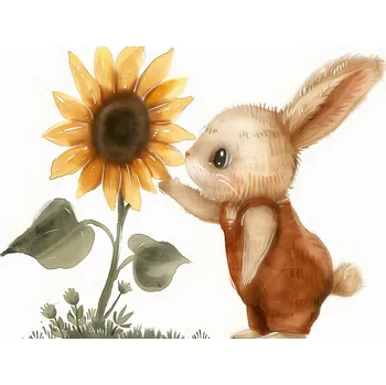 Plakát Plakát Zajíček se Slunečnicí bez rámu 42 x 29,7 cm