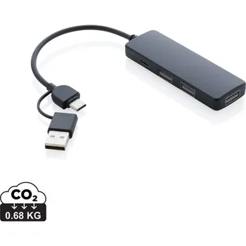 USB hub USB hub z RCS recyklovaného plastu, Firemní dárkové předměty s vlastním potiskem