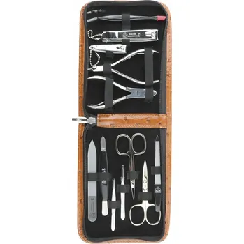 Sada na manikúru a pedikúru Kellermann 5792 PN hnědá se vzorem pštrosí kůže