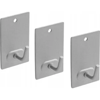 Věšák SAMOLEPICÍ VĚŠÁK s háčkem 43x26mm Stříbrný 3 kusy