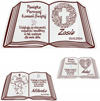 Dekorativní magnet PODĚKOVÁNÍ HOSTŮM PRVNÍ SVATÉ PŘIJÍMÁNÍ MAGNET KNIHA 10KS