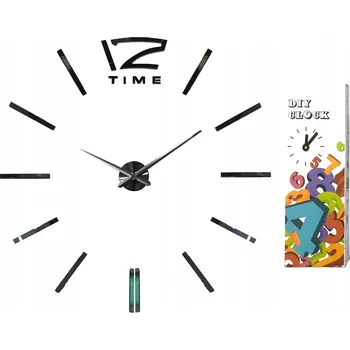 Hodiny ZRCADLOVÉ NALEPovací HODINY NA ZEĎ MODERNÍ 3D