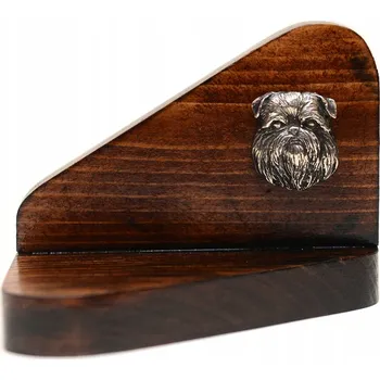 Svícen Bruselský grifonek - dřevěný podstavec se psem na čajovou svíčku / ohřívač