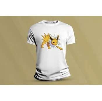 Chlapecké tričko Dětské bavlněné tričko Pokémon Jolteon. Bílá velikost L