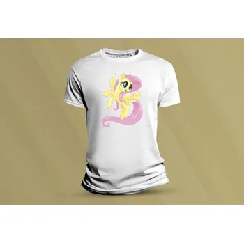 Chlapecké tričko Dětské bavlněné tričko Fluttershy. Bílá velikost L