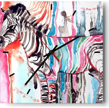 Hodiny Velké nástěnné hodiny 40x40 Abstrakce Skleněné tiché hodiny