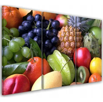 Obraz Feeby Třídílný obraz na plátně Barevné ovoce 60x40 cm