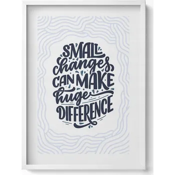 Obraz Dekorativní nástěnný obraz v bílém rámu s grafikou Inspirující nápis 50x70 cm