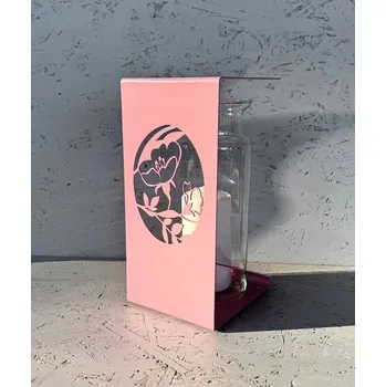 Svíčka RŮŽOVÝ HŘBITOVNÍ SVÍČKA HLINÍKOVÝ LAMPION PRO MAMINKU, DCERU BABIČKU, originální květiny