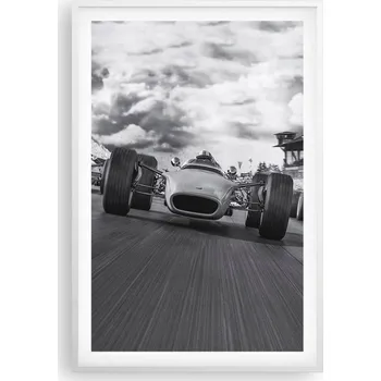 Obraz Obraz plakát v bílém rámu do obýváku 61x91 formule 1 plakáty na zeď