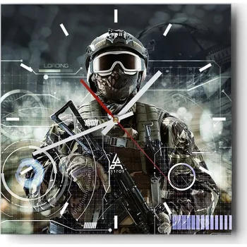 Hodiny Velké nástěnné hodiny 40x40 Abstrakce Skleněné tiché hodiny