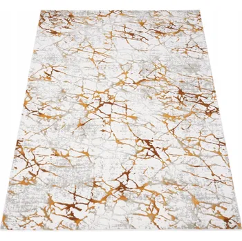 Koberec KOBEREC DO OBÝVACÍHO POKOJE MODERNÍ MĚKKÝ ŠEDO-ORANŽOVÝ 60X100