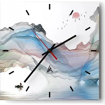 Hodiny Velké nástěnné hodiny 40x40 Abstrakce Skleněné tiché hodiny
