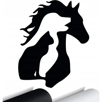 Samolepicí dekorace na vozidlo SAMOLEPKA na auto ZVÍŘATA KŮŇ PES KOČKA 12x15