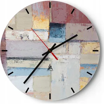 Hodiny Velké nástěnné hodiny 40x40 Abstrakce Skleněné hodiny Kulatý Tiché