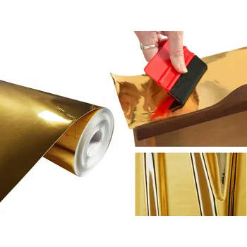 Tapeta Samolepicí fólie na Samolepicí Fólie Zlatá Barva lesk, dekorace 45x200cm