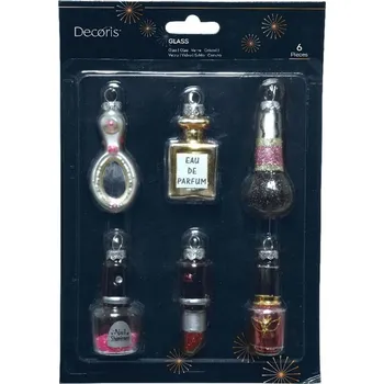 Vánoční dekorace Sada skleněných vánočních ozdob glam pro kosmetičku