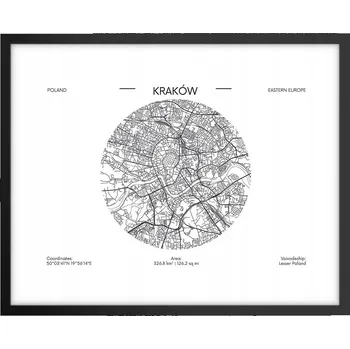 Obraz Foto obraz plakát na zeď v černém rámu 50x40 mapa plakáty do obýváku