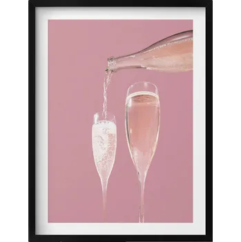 Obraz Dekorativní nástěnný obraz do pokoje Růžové šampaňské ve stylu glamour 60x80 cm
