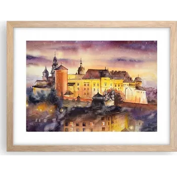 Obraz Obraz plakát v rámu světlý dub do obýváku 40x30 zámek foto plakáty na zeď