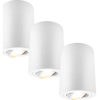 Přisazené LED Halogenové Svítidlo SPOT Tuba GU10 stropní VELKÉ bílé POHYBLIVÉ x3