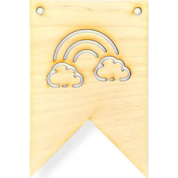 DŘEVĚNÝ PROPORCIONEK GIRLANDA BANNER ZÁVĚSKA VLÁJEČKA DO POKOJE DUHA