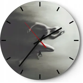 Hodiny Nástěnné hodiny do kuchyně 30x30 Sport Skleněné hodiny do obýváku Loft Tiché