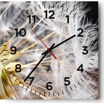 Hodiny Nástěnné hodiny do obýváku 40x40 Květina Tiché hodiny na skle Stylové tiché