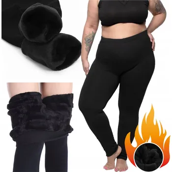 Dámské legíny Zateplené černé legíny Markal s vysokým pasem, klasické, velikost 2XL/3XL