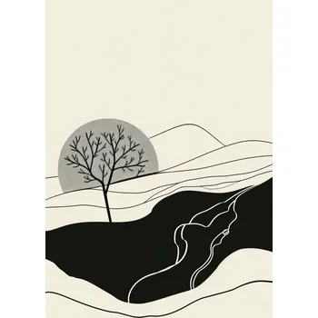 Plakát Plakát Vlnitý Měsíc bez rámu 29,7 x 42 cm