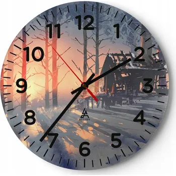 Hodiny Kuchyňské nástěnné hodiny 30x30 Krajina Moderní Skleněné hodiny do obýváku Tiché