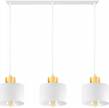 Závěsné stropní svítidlo bílo-zlaté 3xE27 do obýváku, kuchyně nad ostrov, stůl