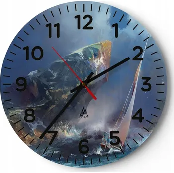 Hodiny Velké nástěnné hodiny 40x40 Abstrakce Skleněné hodiny Kulatý Tiché