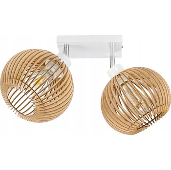 Lampa stropní, stropní svítidlo, lustr, nastavitelná, dřevěné stínidlo 2