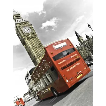 Obraz Plakát Big Ben Londýnský Autobus bez rámu 30 x 40 cm