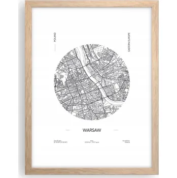 Obraz Obraz plakát v rámu světlý dub do obýváku 30x40 mapa foto plakáty na zeď